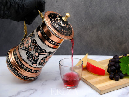 Bakır Kapaklı Sürahi, 1750 Ml, Siyah
