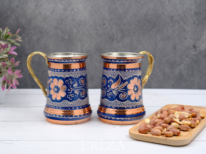 Kalaylı Kokteyl, Bira, Ayran Bardağı, 430 Ml, Mavi