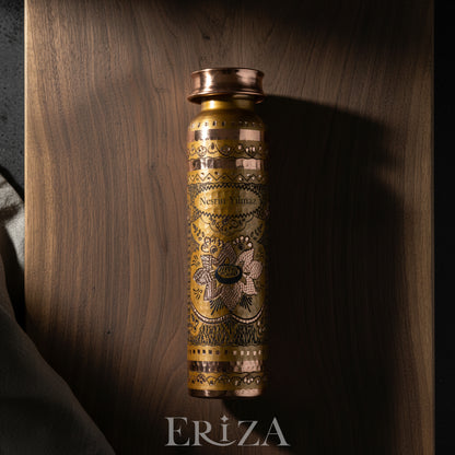 Gold Kişiselleştirilebilir Kalaylı Bakır Su Matarası 530 ml