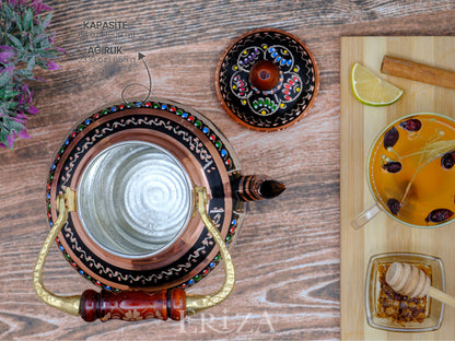Bakır Nostaljik Çaydanlık, 1900 Ml, Renkli