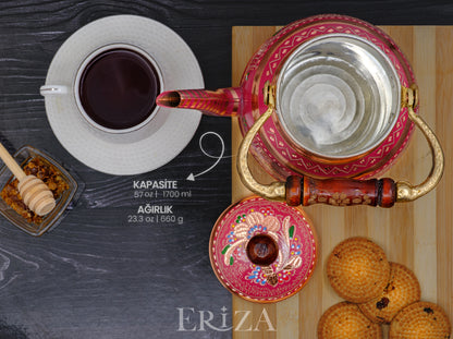 Bakır Çaydanlık, 1700 Ml, Lila