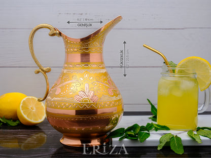 Bakır Sürahi, 2000 Ml, Altın