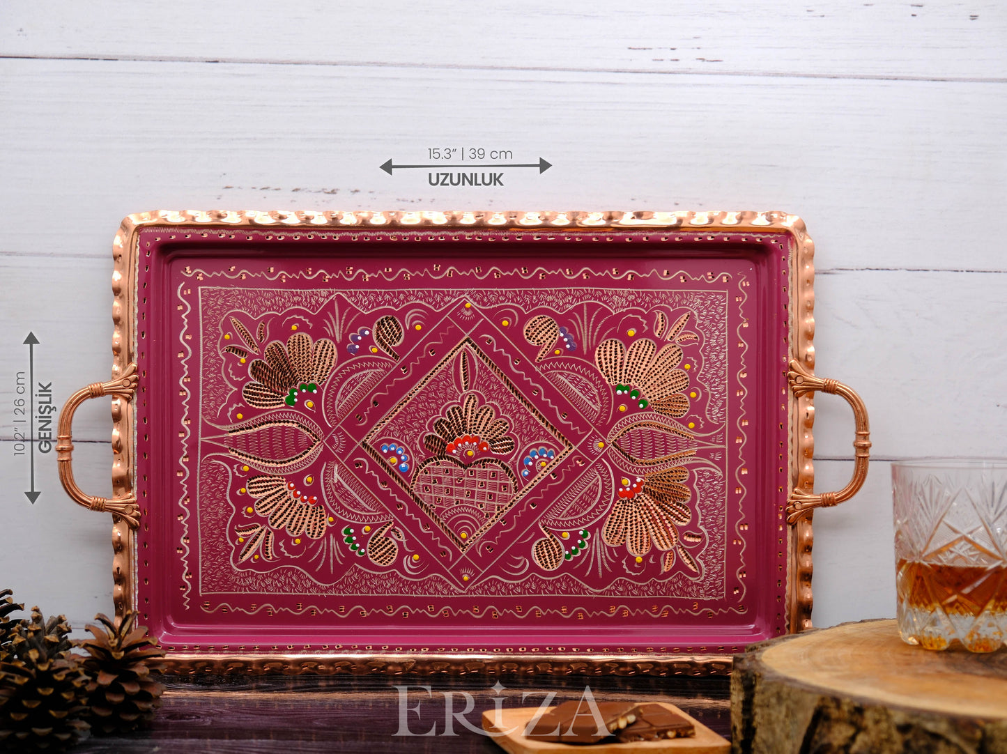 Servis Tepsisi Dikdörtgen, 39 Cm, Lila