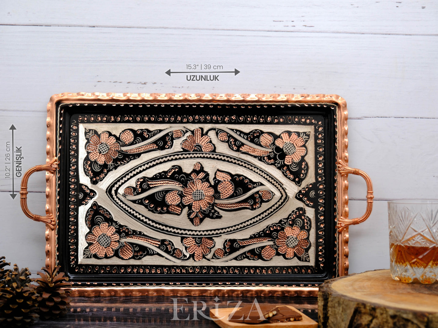 Servis Tepsisi Dikdörtgen, 39 Cm, Siyah