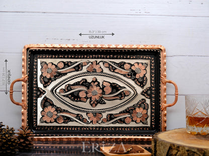 Servis Tepsisi Dikdörtgen, 39 Cm, Siyah