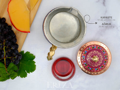 Bakır Kapaklı Sürahi, 1750 Ml, Lila