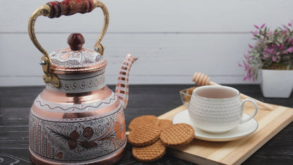 Bakır Çaydanlık, 1700 Ml, Beyaz