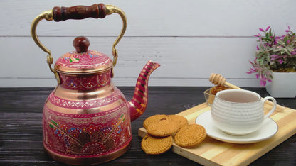 Bakır Çaydanlık, 1700 Ml, Lila