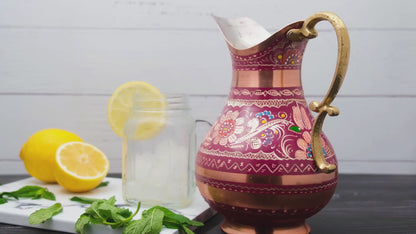 Bakır Sürahi, 2000 Ml, Lila