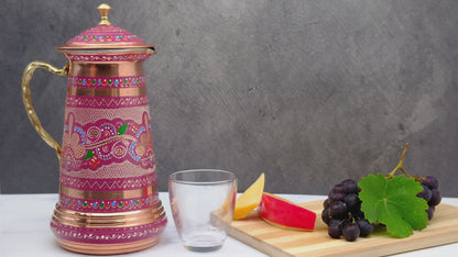 Bakır Kapaklı Sürahi, 1750 Ml, Lila
