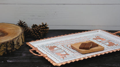 Servis Tepsisi Dikdörtgen, 39 Cm, Beyaz