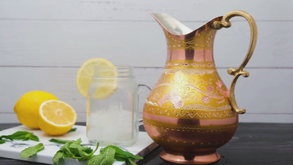 Bakır Sürahi, 2000 Ml, Altın
