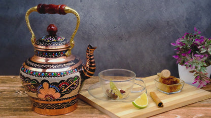Bakır Nostaljik Çaydanlık, 1900 Ml, Renkli