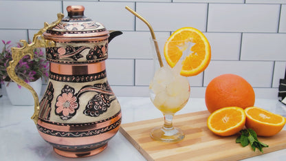 Bakır Kapaklı Sürahi, 2200 Ml, Siyah