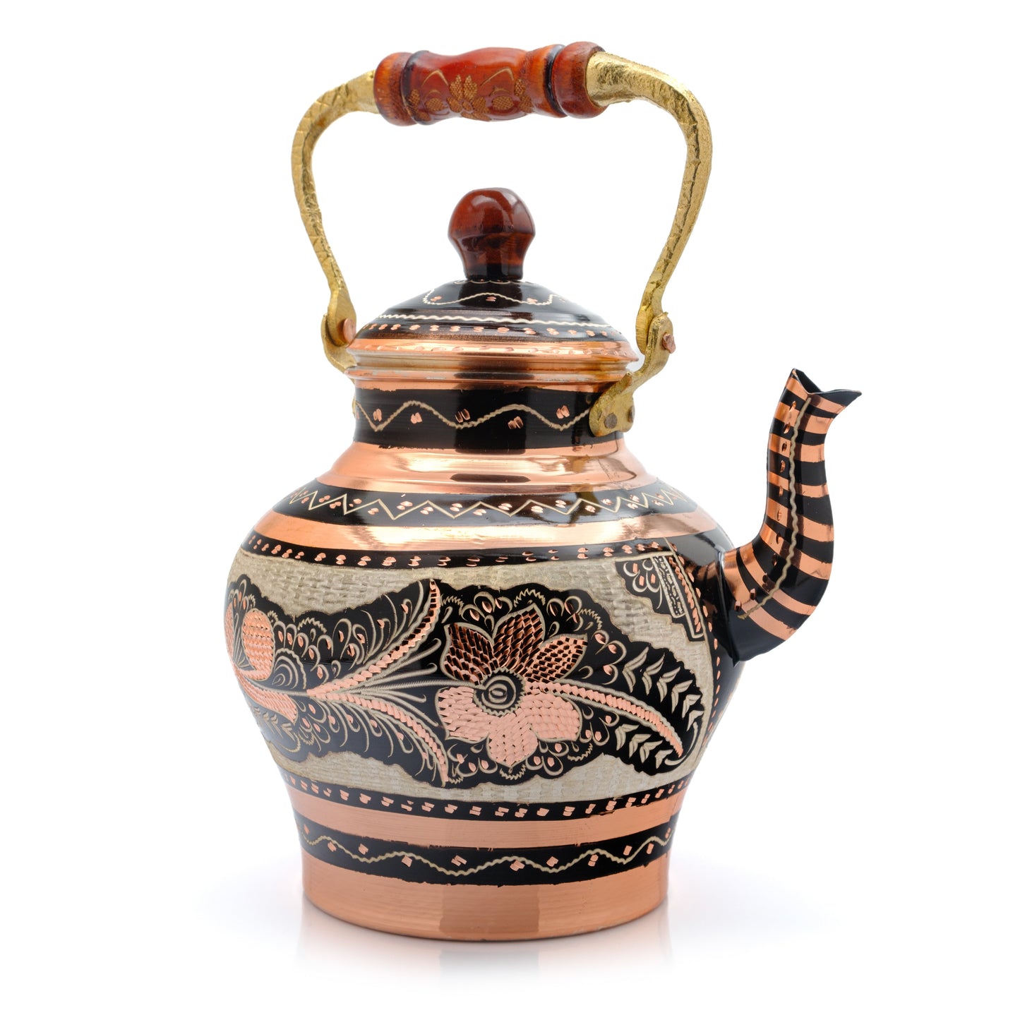 Bakır Nostaljik Çaydanlık, 1900 Ml, Beyaz