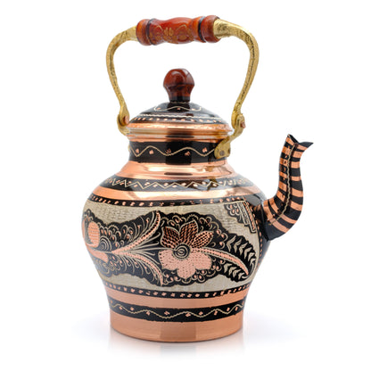 Bakır Nostaljik Çaydanlık, 1900 Ml, Beyaz