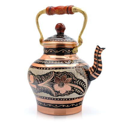 Bakır Nostaljik Çaydanlık, 1900 Ml, Mavi
