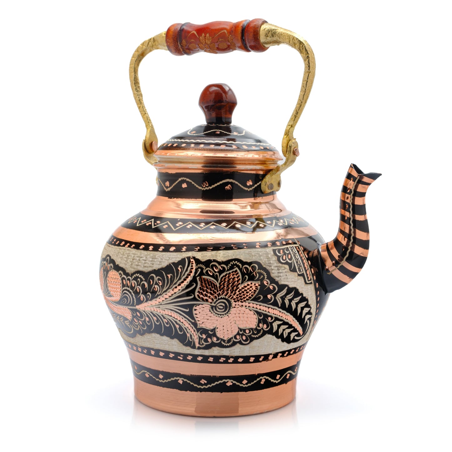 Bakır Nostaljik Çaydanlık, 1900 Ml, Siyah