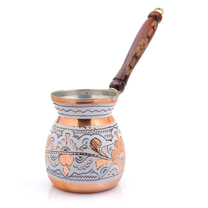 Bakır Türk Kahvesi Cezvesi,  Renkli
