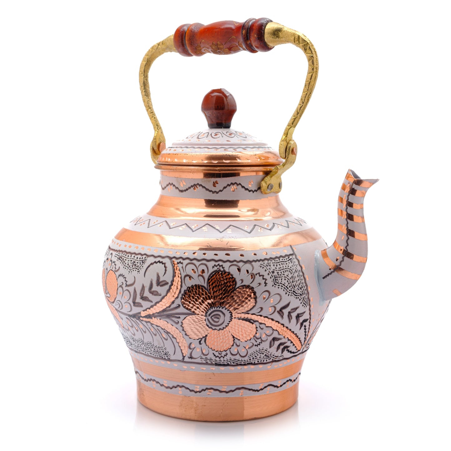 Bakır Nostaljik Çaydanlık, 1900 Ml, Altın