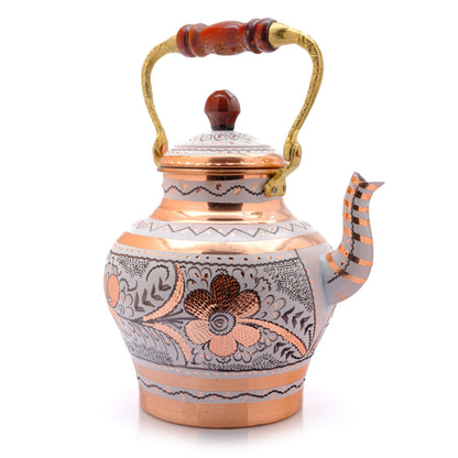 Bakır Nostaljik Çaydanlık, 1900 Ml, Lila