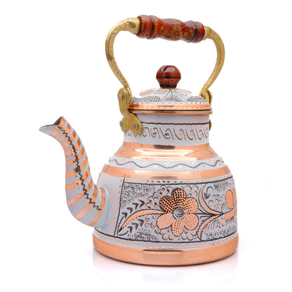 Bakır Çaydanlık, 1700 Ml, Beyaz