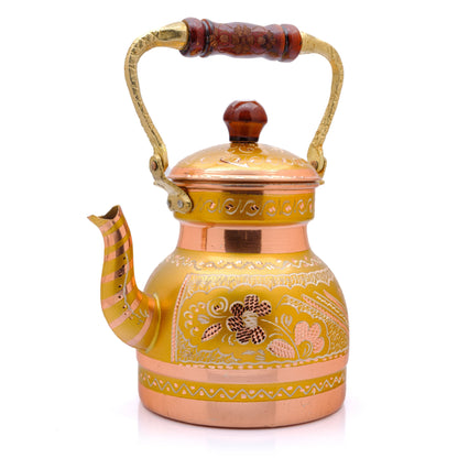Bakır Küçük Boy Tekli Çaydanlık, 1300 Ml, Renkli