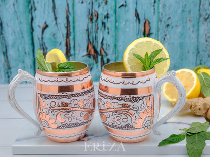 Kalaylı Bakır Kokteyl, Bira, Ayran Bardağı, 550 Ml, Beyaz
