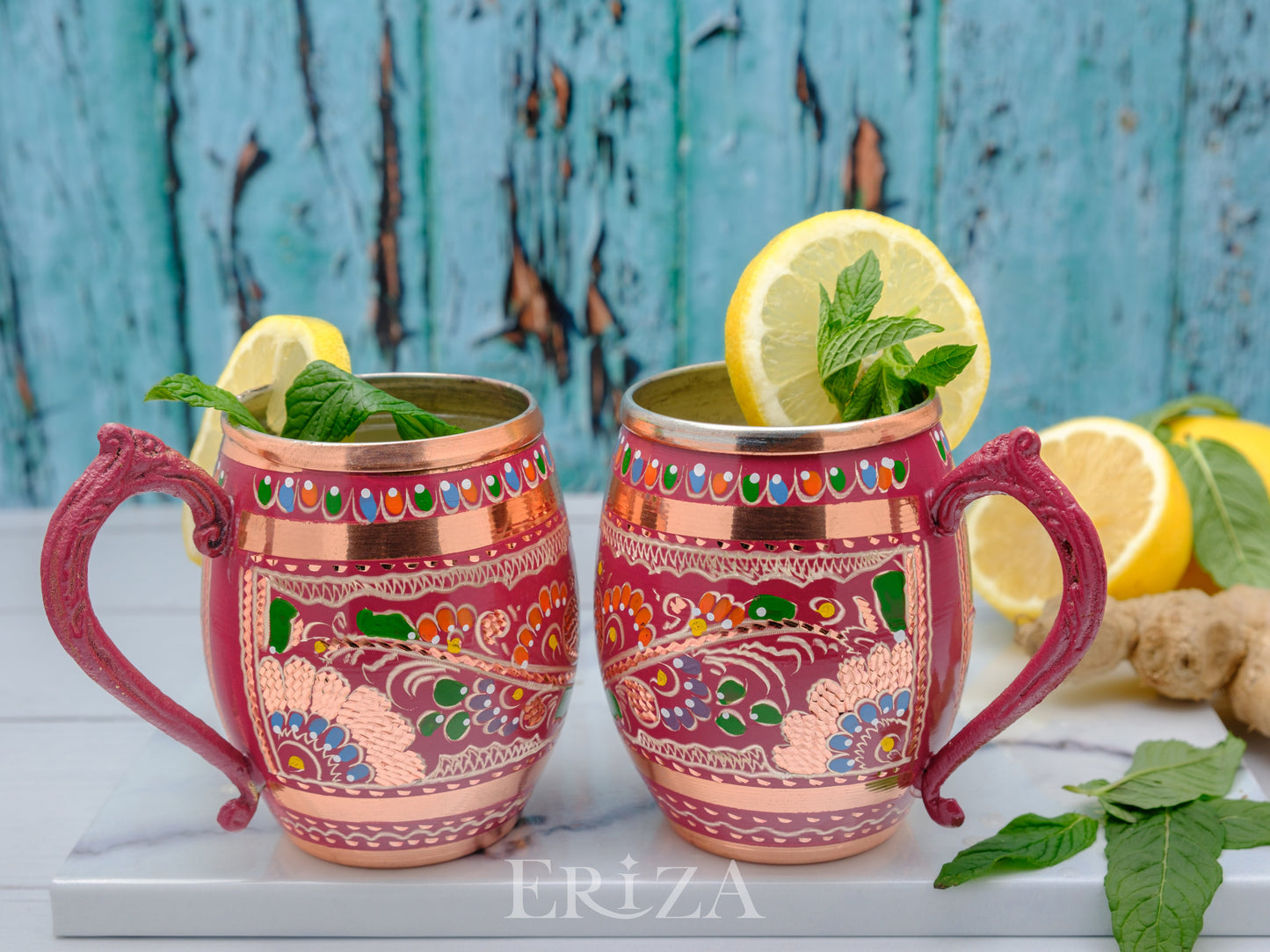 Kalaylı Bakır Kokteyl, Bira, Ayran Bardağı, 550 Ml, Lila
