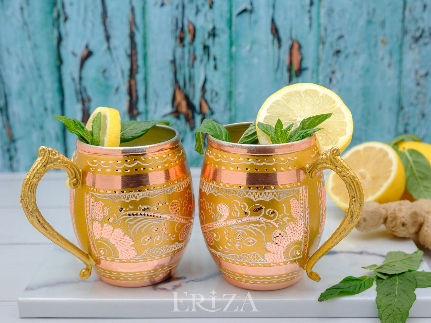 Kalaylı Bakır Kokteyl, Bira, Ayran Bardağı, 550 Ml, Altın