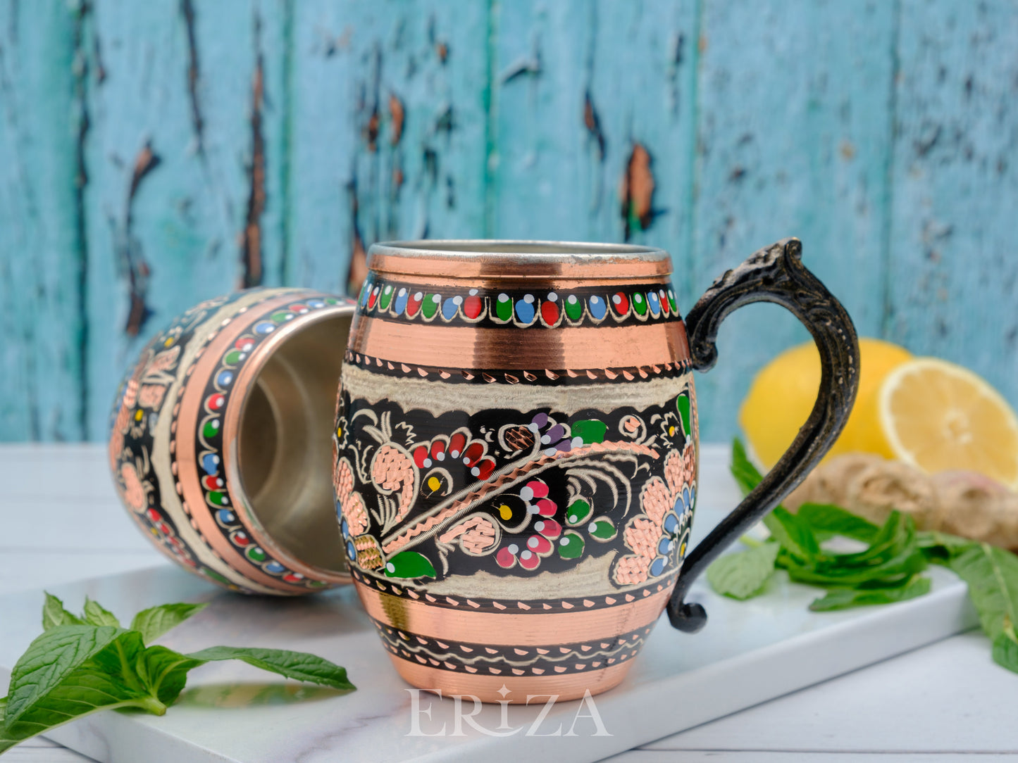 Kalaylı Bakır Kokteyl, Bira, Ayran Bardağı, 550 Ml, Renkli
