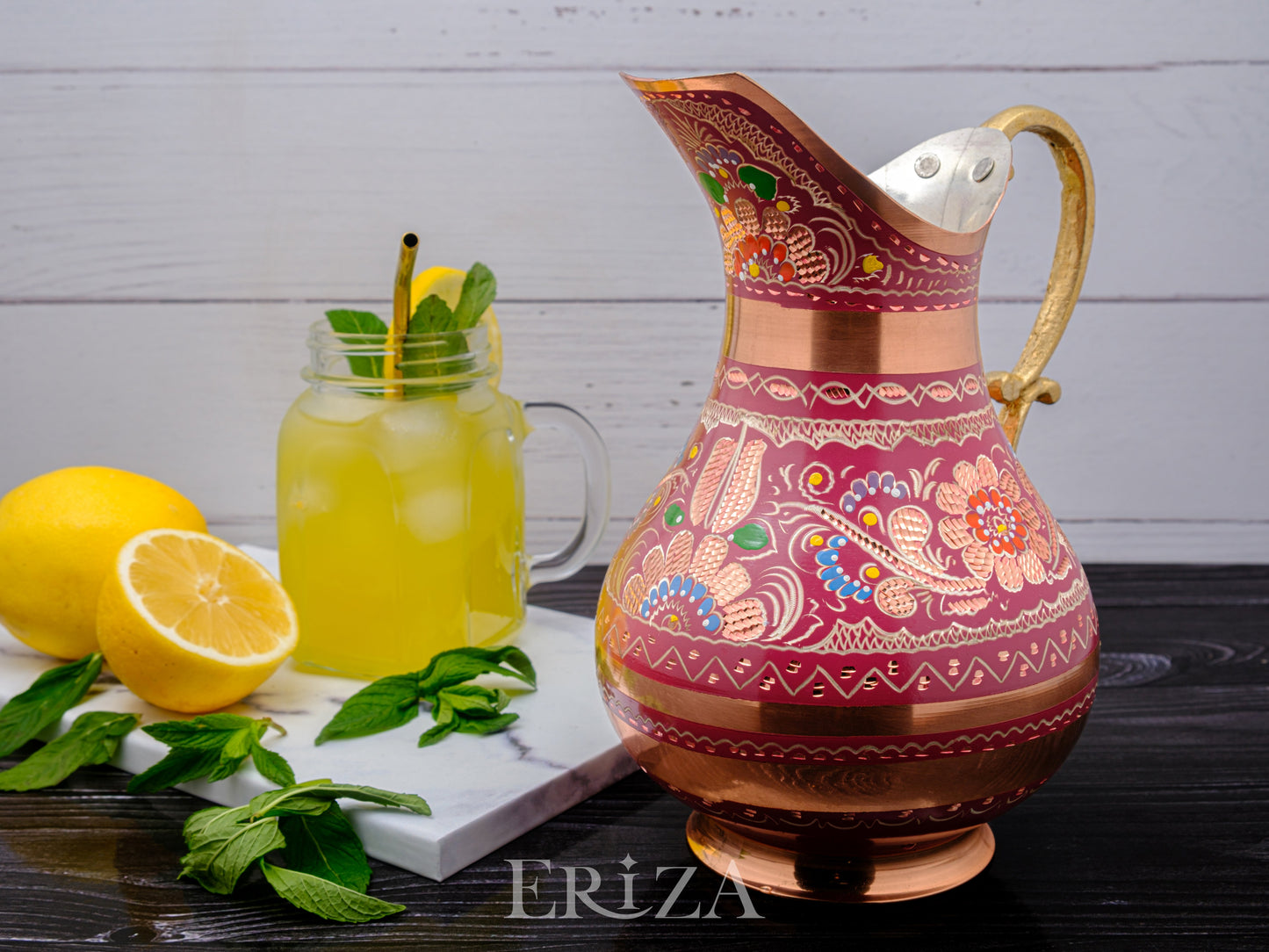 Bakır Sürahi, 2000 Ml, Lila