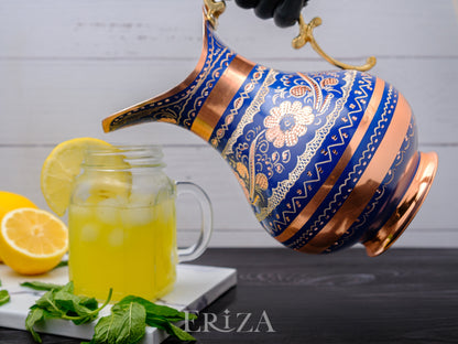 Bakır Sürahi, 2000 Ml, Mavi