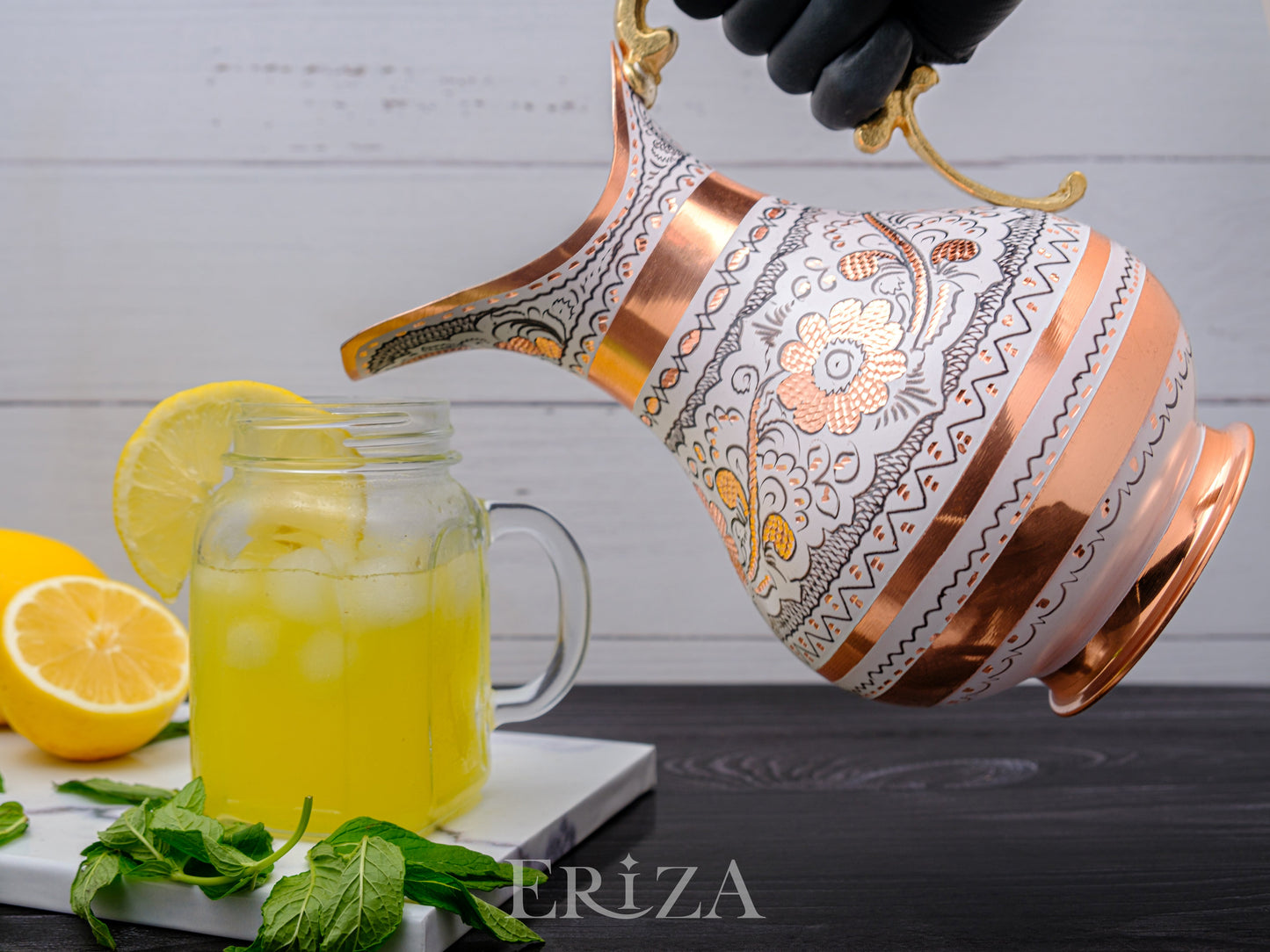 Bakır Sürahi, 2000 Ml, Beyaz