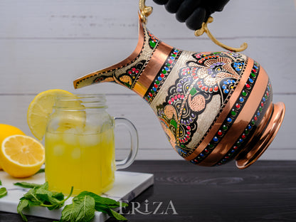 Bakır Sürahi, 2000 Ml, Renkli