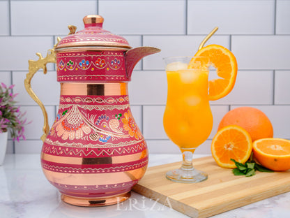 Bakır Kapaklı Sürahi, 2200 Ml, Lila