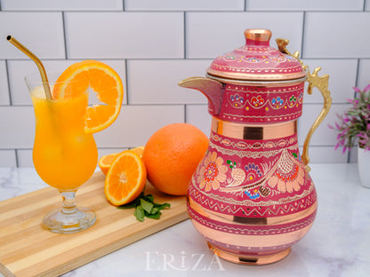 Bakır Kapaklı Sürahi, 2200 Ml, Lila
