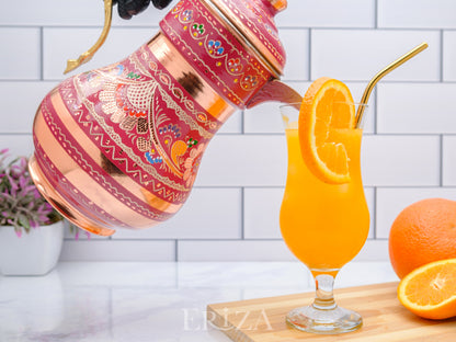 Bakır Kapaklı Sürahi, 2200 Ml, Lila