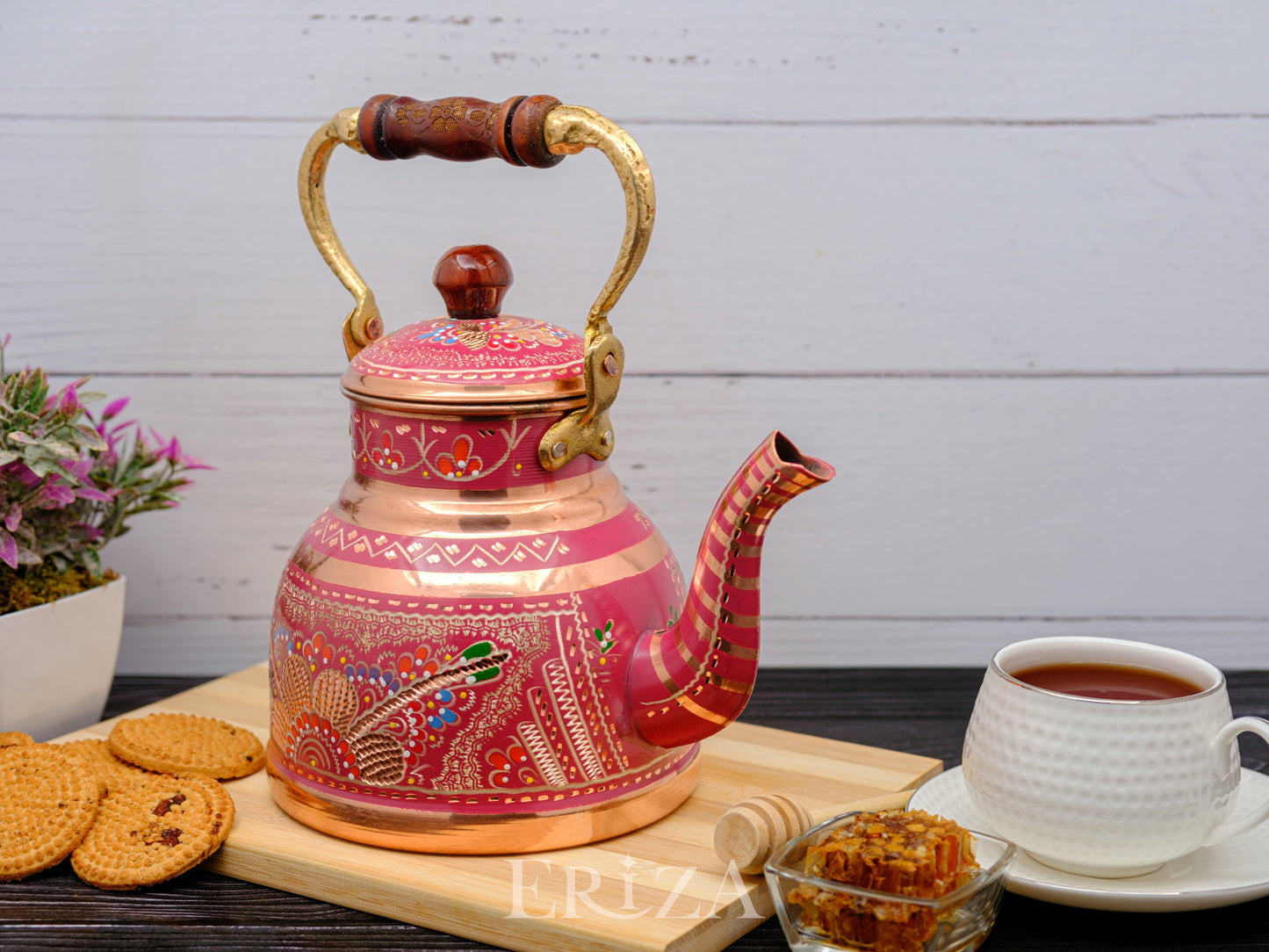 Bakır Çaydanlık, 1700 Ml, Lila
