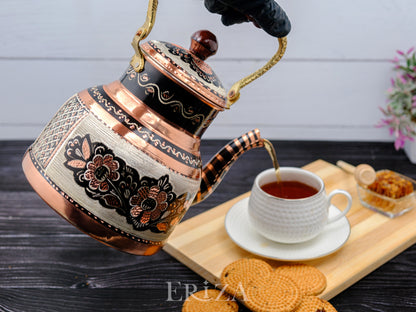 Bakır Çaydanlık, 1700 Ml, Siyah