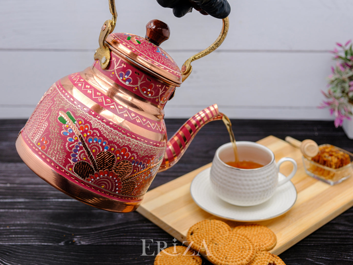 Bakır Çaydanlık, 1700 Ml, Lila