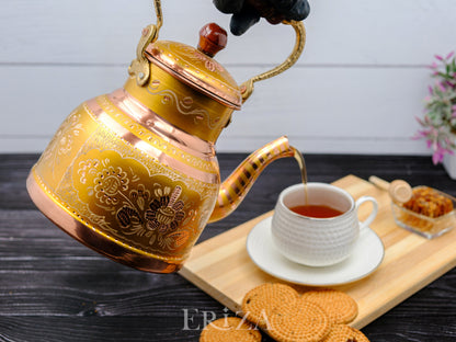 Bakır Çaydanlık, 1700 Ml, Altın