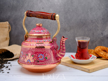 Bakır Çaydanlık, 1600 Ml-3200 Ml, Lila