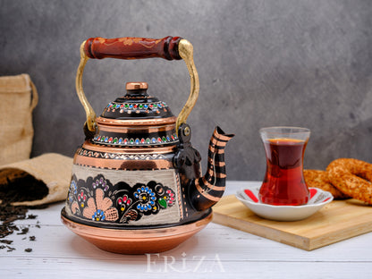 Bakır Çaydanlık, 1600 Ml-3200 Ml, Renkli