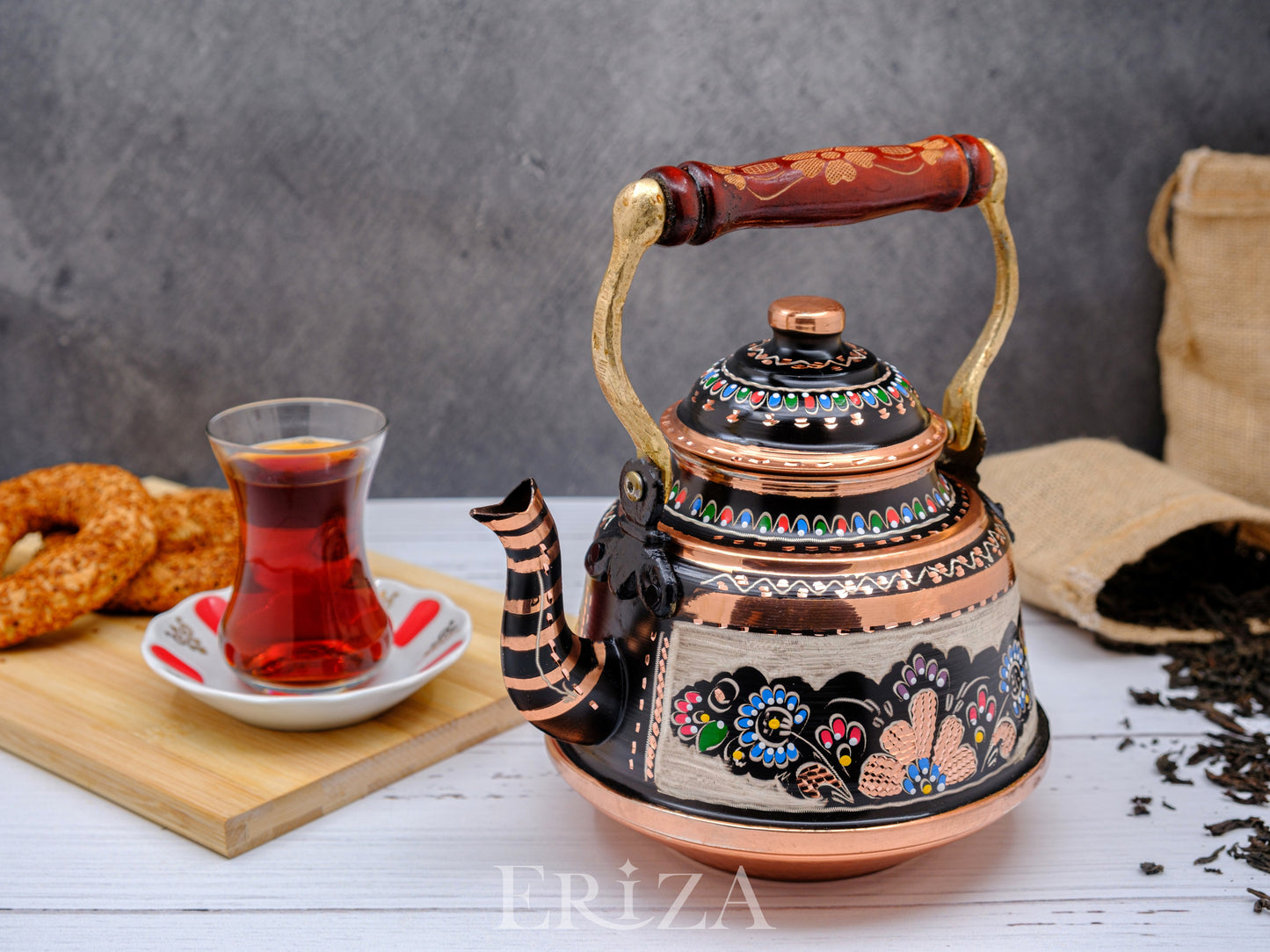 Bakır Çaydanlık, 1600 Ml-3200 Ml, Renkli