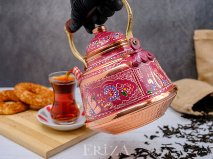 Bakır Çaydanlık, 1600 Ml-3200 Ml, Lila