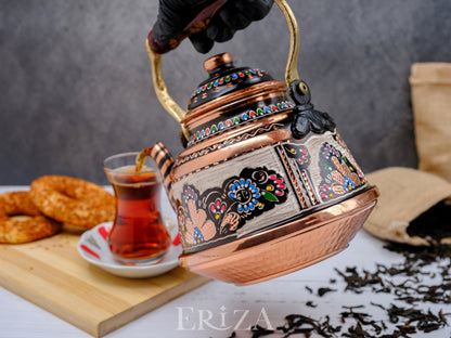 Bakır Çaydanlık, 1600 Ml-3200 Ml, Renkli