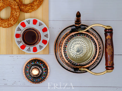 Bakır Çaydanlık, 1600 Ml-3200 Ml, Renkli