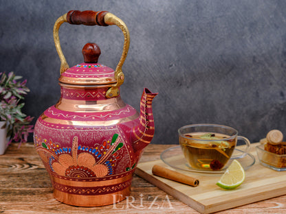 Bakır Nostaljik Çaydanlık, 1900 Ml, Lila
