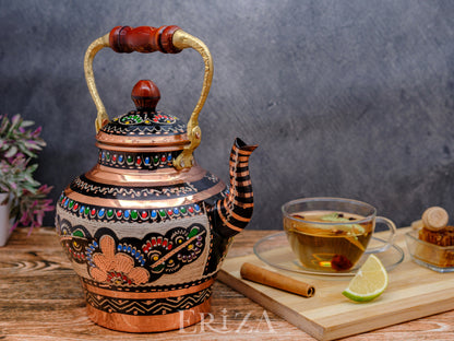 Bakır Nostaljik Çaydanlık, 1900 Ml, Renkli